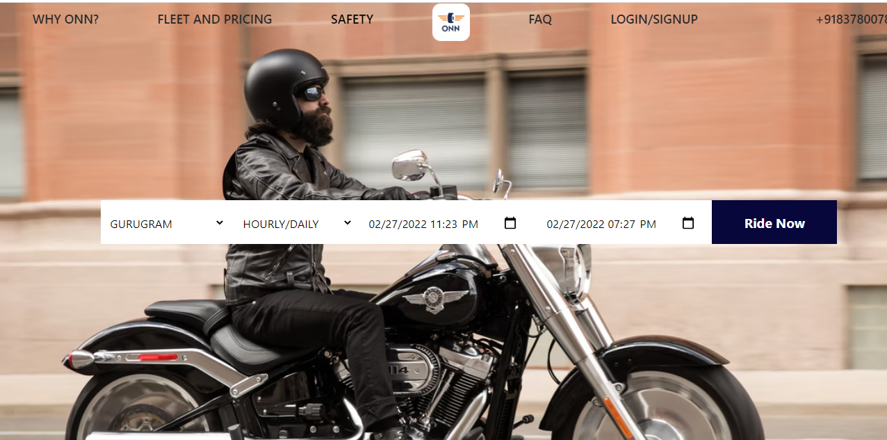 Cloned of a web application to rent two-wheelers vehicle on a monthly and daily basis.